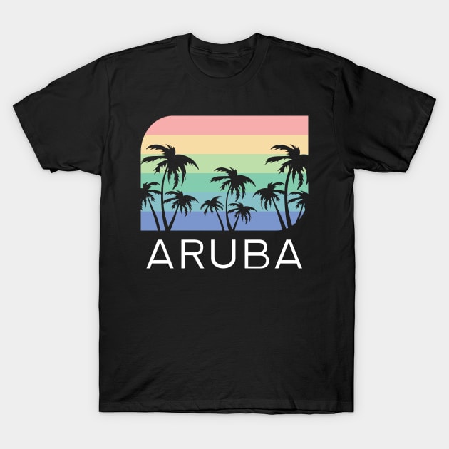 Aruba Island Beach Retro Vintage Vacation Souvenir Flag T-Shirt by Shirtsurf